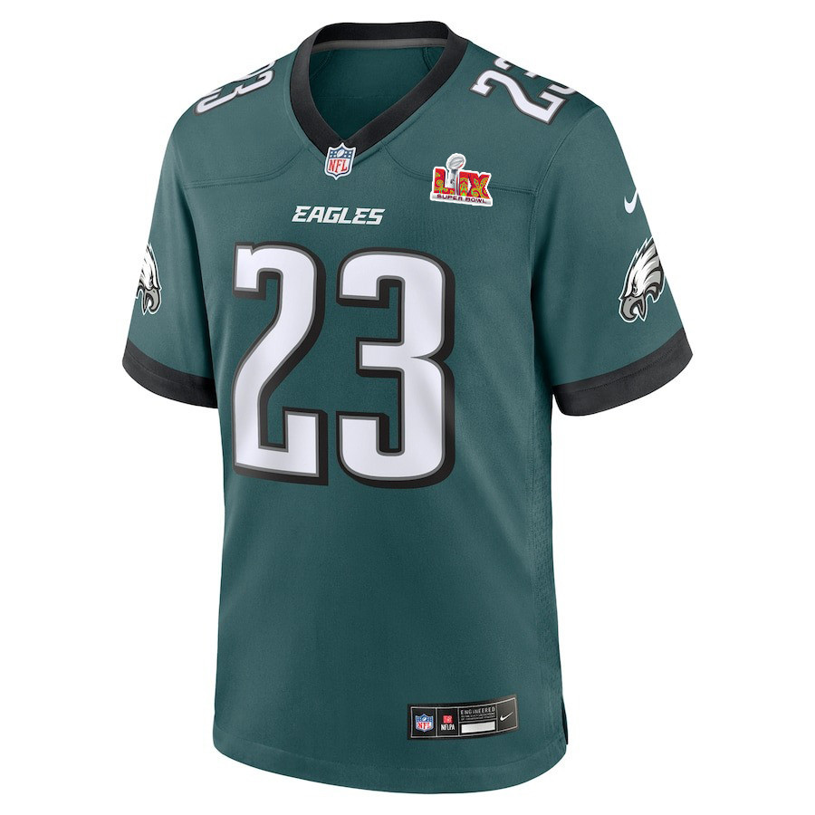 Alternative view of Eli Ricks #23 Philadelphia Eagles Super Bowl LIX Jersey - Men's - Midnight Green JS7946 nicesnker