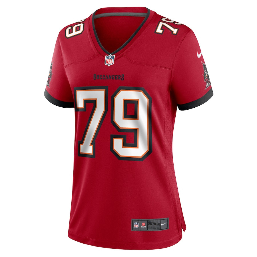 Alternative view of Elijah Klein 79 Tampa Bay Buccaneers Game Women Jersey - Red JS2185 nicesnker