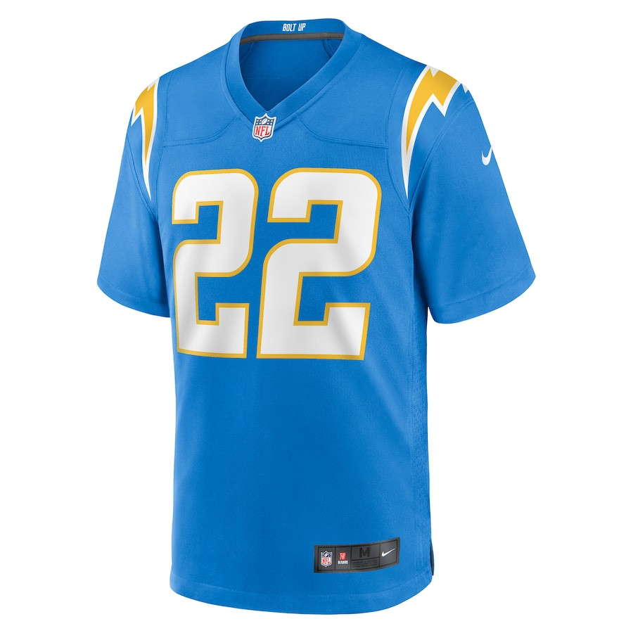 Alternative view of Elijah Molden 22 Los Angeles Chargers Team Game Men Jersey - Powder Blue JS1393 nicesnker