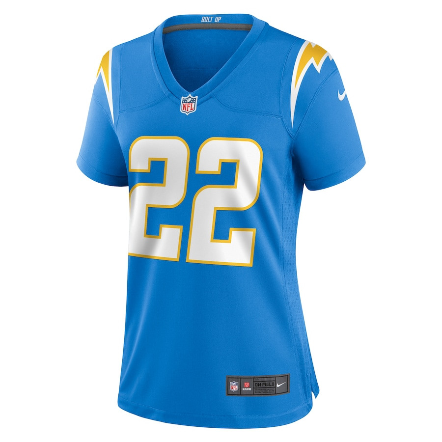 Alternative view of Elijah Molden 22 Los Angeles Chargers Women's Game Jersey - Powder Blue JS4446 nicesnker
