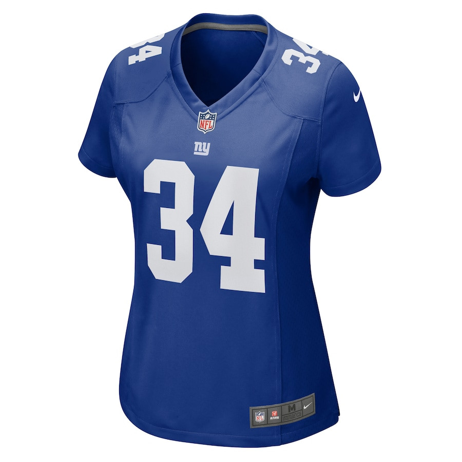 Alternative view of Elijah Riley 34 New York Giants Women's Game Jersey - Royal JS8531 nicesnker