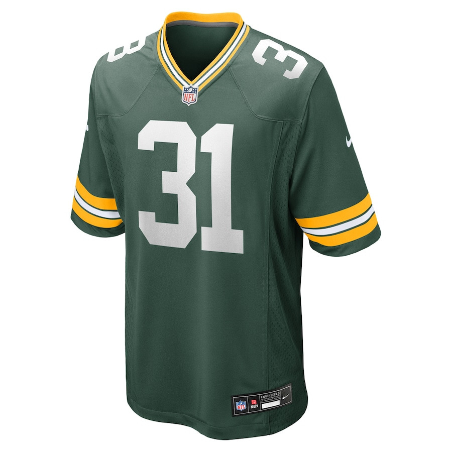 Alternative view of Emanuel Wilson 31 Green Bay Packers Game Men Jersey - Green JS1328 nicesnker