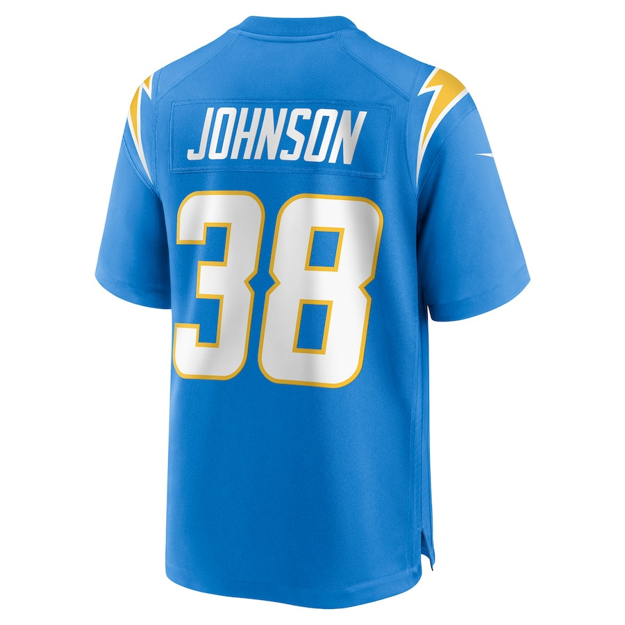 Emany Johnson 38 Los Angeles Chargers Team Game Men Jersey - Powder Blue JS8525 nicesnker - Image 3