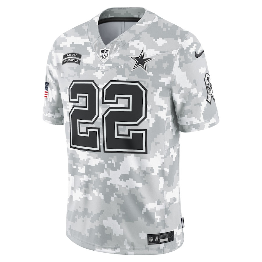 Alternative view of Emmitt Smith 22 Dallas Cowboys 2024 Salute to Service Retired Player Limited Men Jersey - Arctic Camo JS7634 nicesnker