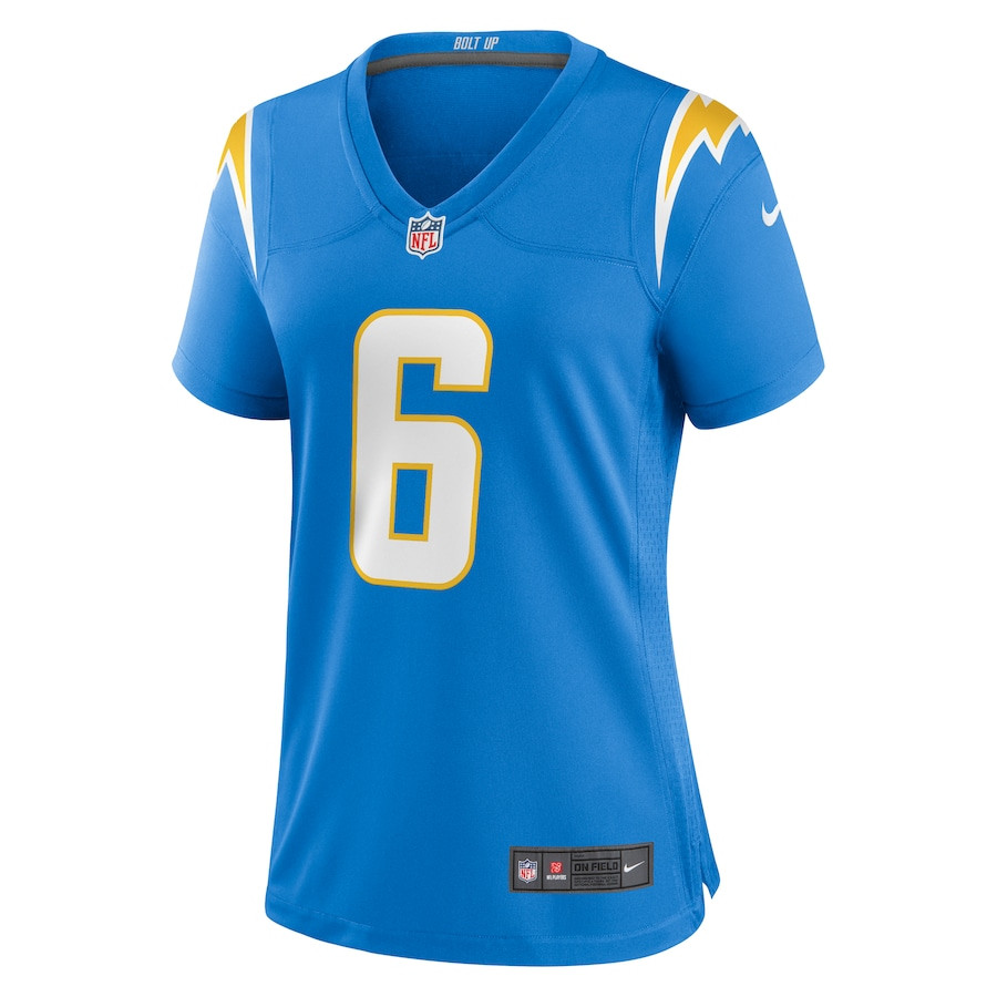 Alternative view of Eric Kendricks 6 Los Angeles Chargers Women Game Jersey - Powder Blue JS5120 nicesnker