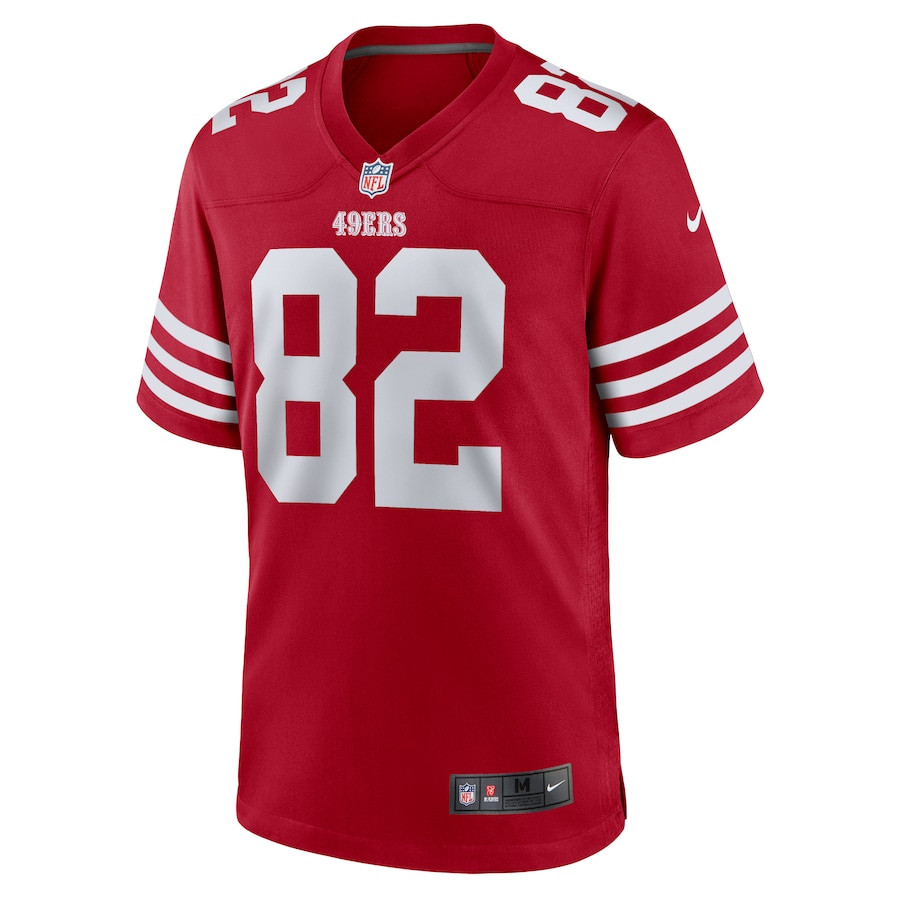 Alternative view of Eric Saubert 82 San Francisco 49ers Team Game Men Jersey - Scarlet JS9366 nicesnker