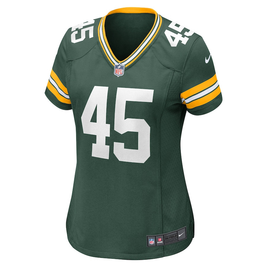 Alternative view of Eric Wilson 45 Green Bay Packers Women's Team Game Jersey - Green JS4555 nicesnker