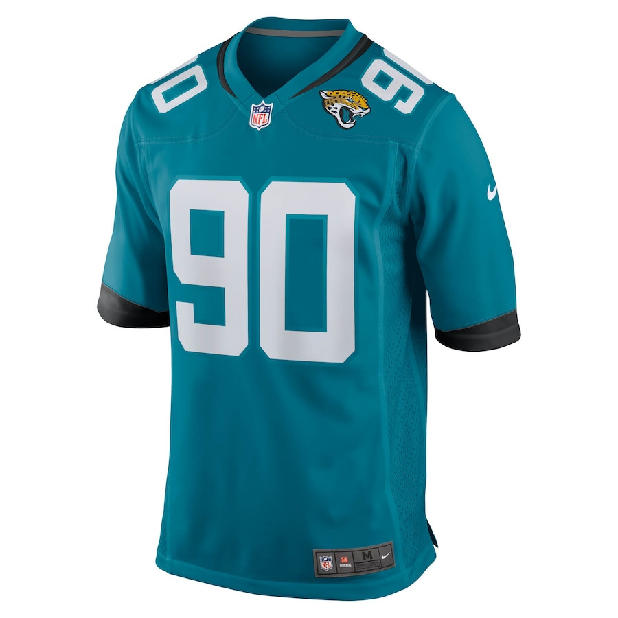 Alternative view of Esezi Otomewo 90 Jacksonville Jaguars Team Game Men Jersey - Teal JS5917 nicesnker