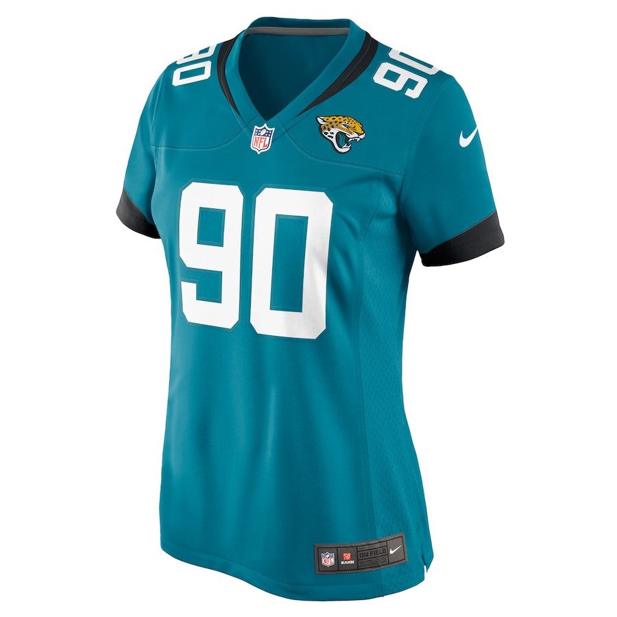 Alternative view of Esezi Otomewo 90 Jacksonville Jaguars Women's Game Jersey - Teal JS2500 nicesnker
