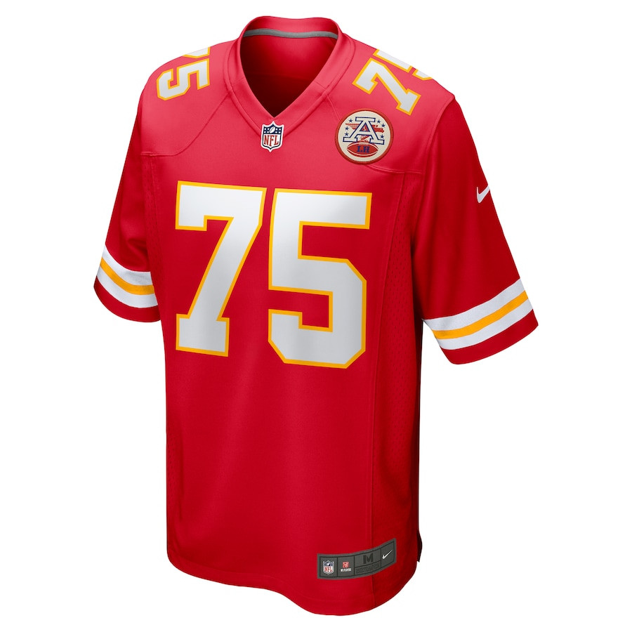 Alternative view of Ethan Driskell 75 Kansas City Chiefs Game Men Jersey - Red JS6138 nicesnker