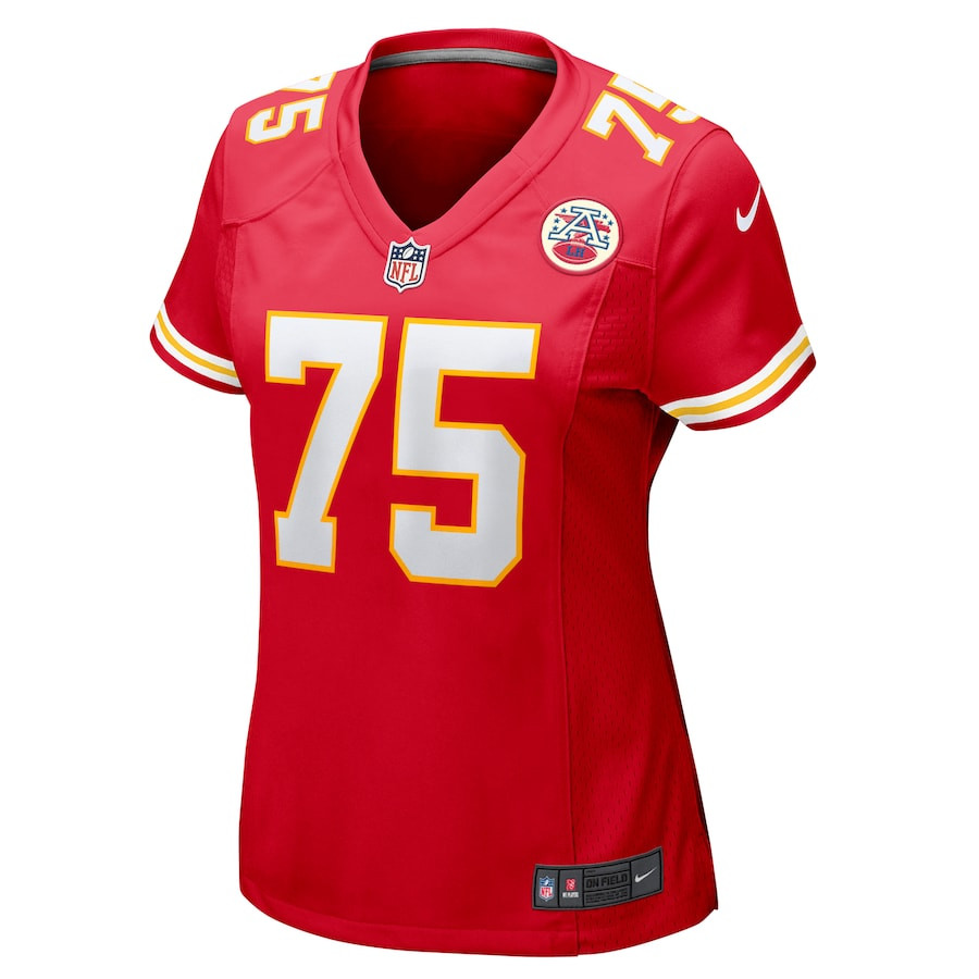 Alternative view of Ethan Driskell 75 Kansas City Chiefs Women's Game Jersey - Red JS1957 nicesnker