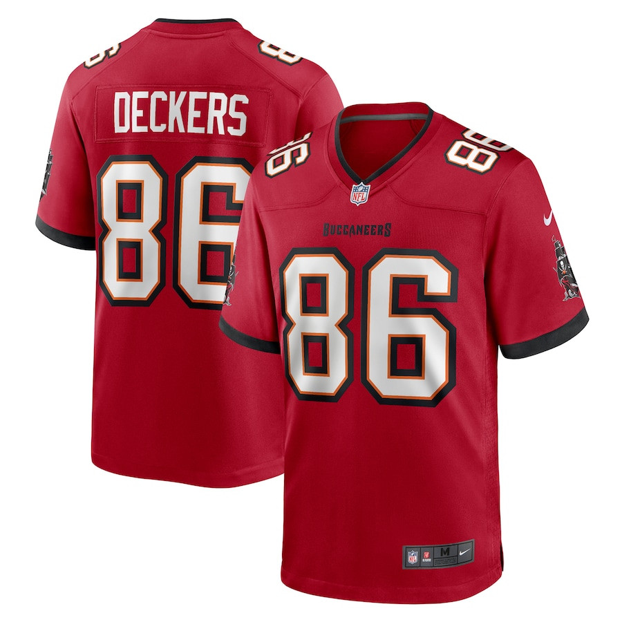 Evan Deckers 86 Tampa Bay Buccaneers Game Men Jersey - Red JS2389 nicesnker