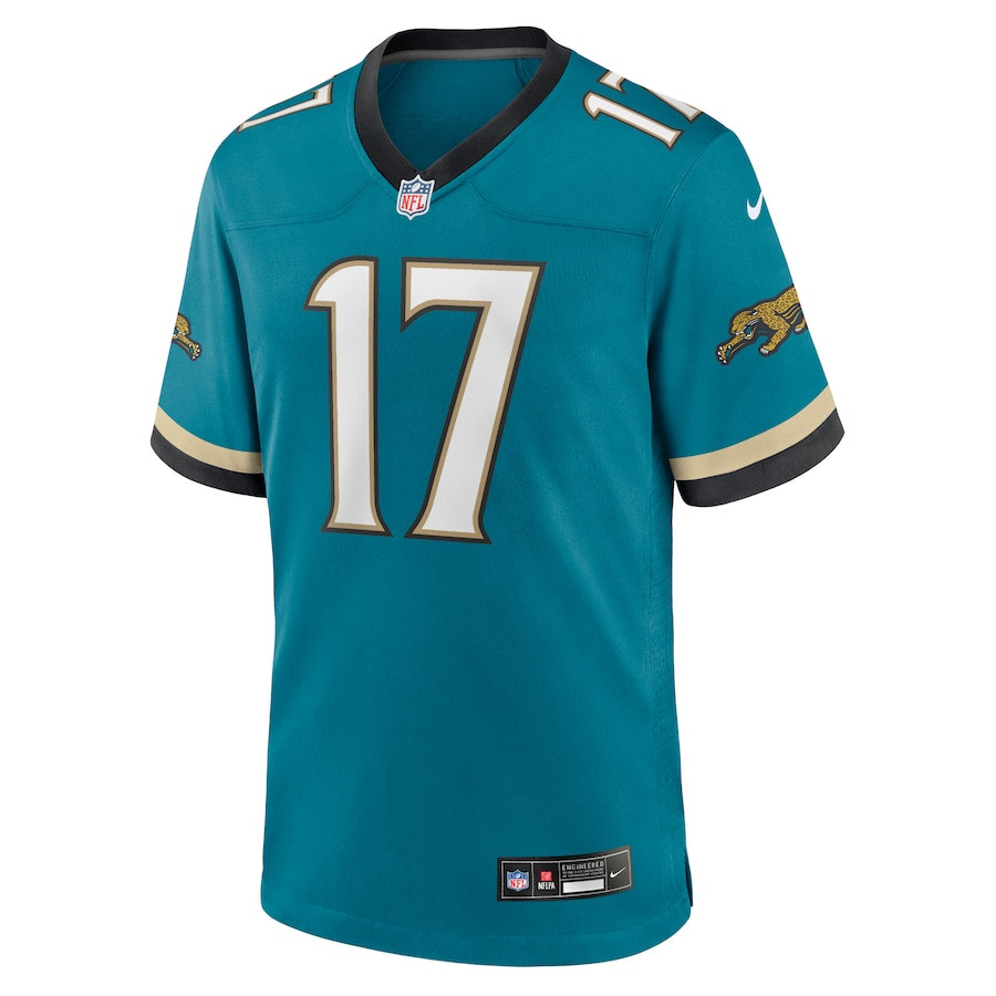 Alternative view of Evan Engram 17 Jacksonville Jaguars Prowler Throwback Player Game Men Jersey - Teal JS3806 nicesnker