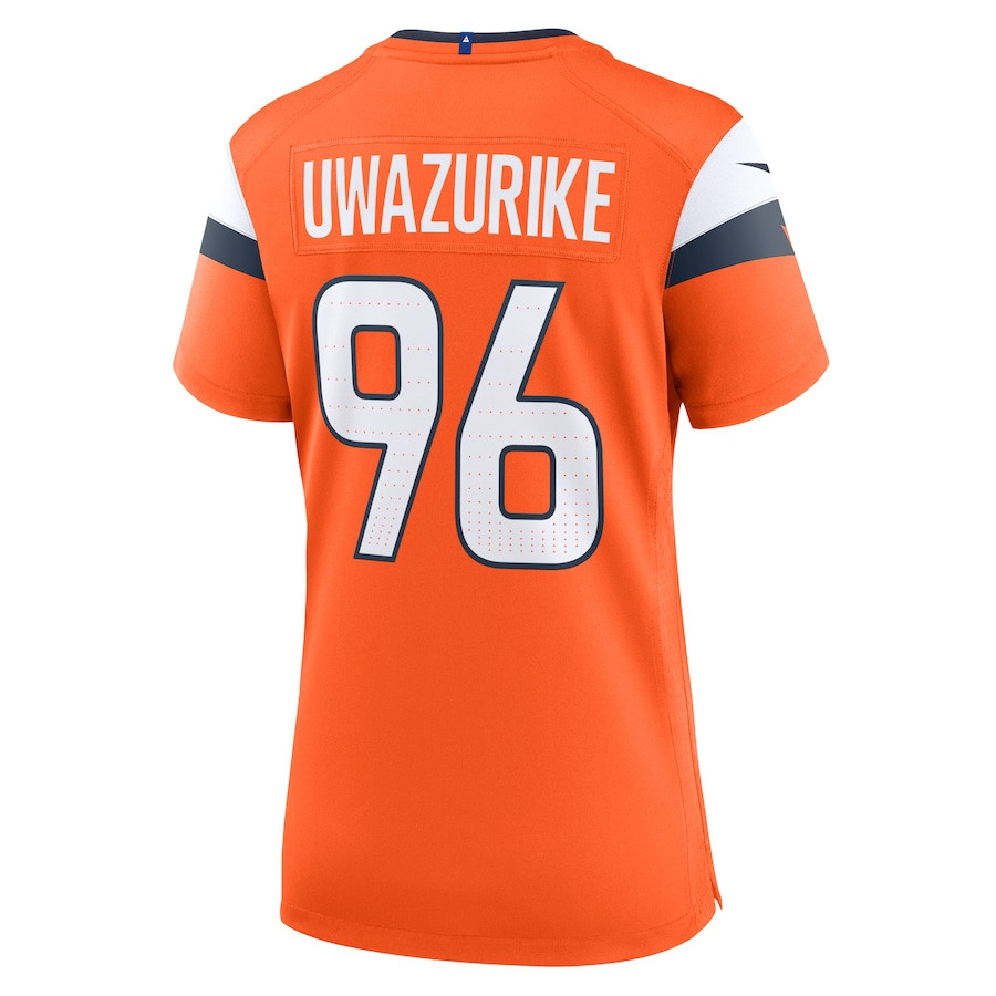 Eyioma Uwazurike 96 Denver Broncos Women Team Game Jersey - Orange JS8695 nicesnker - Image 3