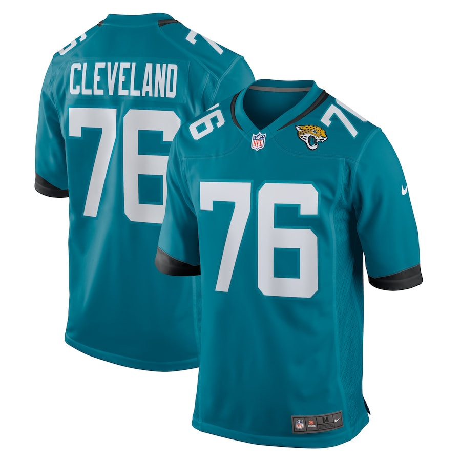 Ezra Cleveland 76 Jacksonville Jaguars Game Men Jersey - Teal JS4258 nicesnker