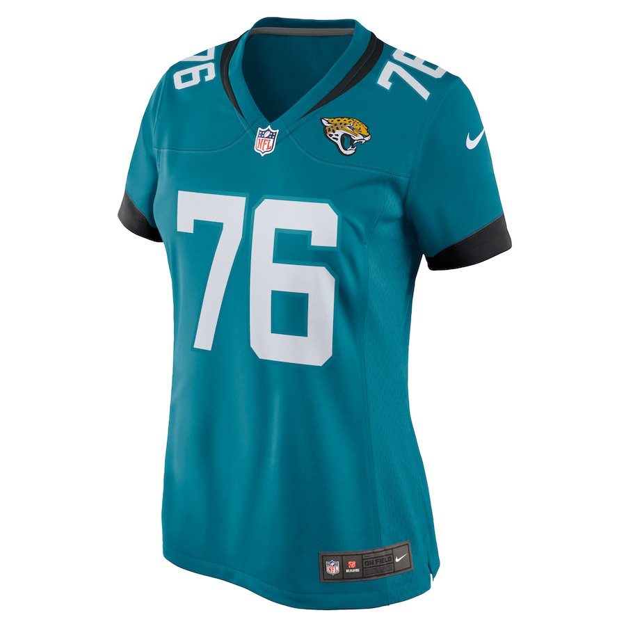 Alternative view of Ezra Cleveland 76 Jacksonville Jaguars Women Game Jersey - Teal JS5148 nicesnker