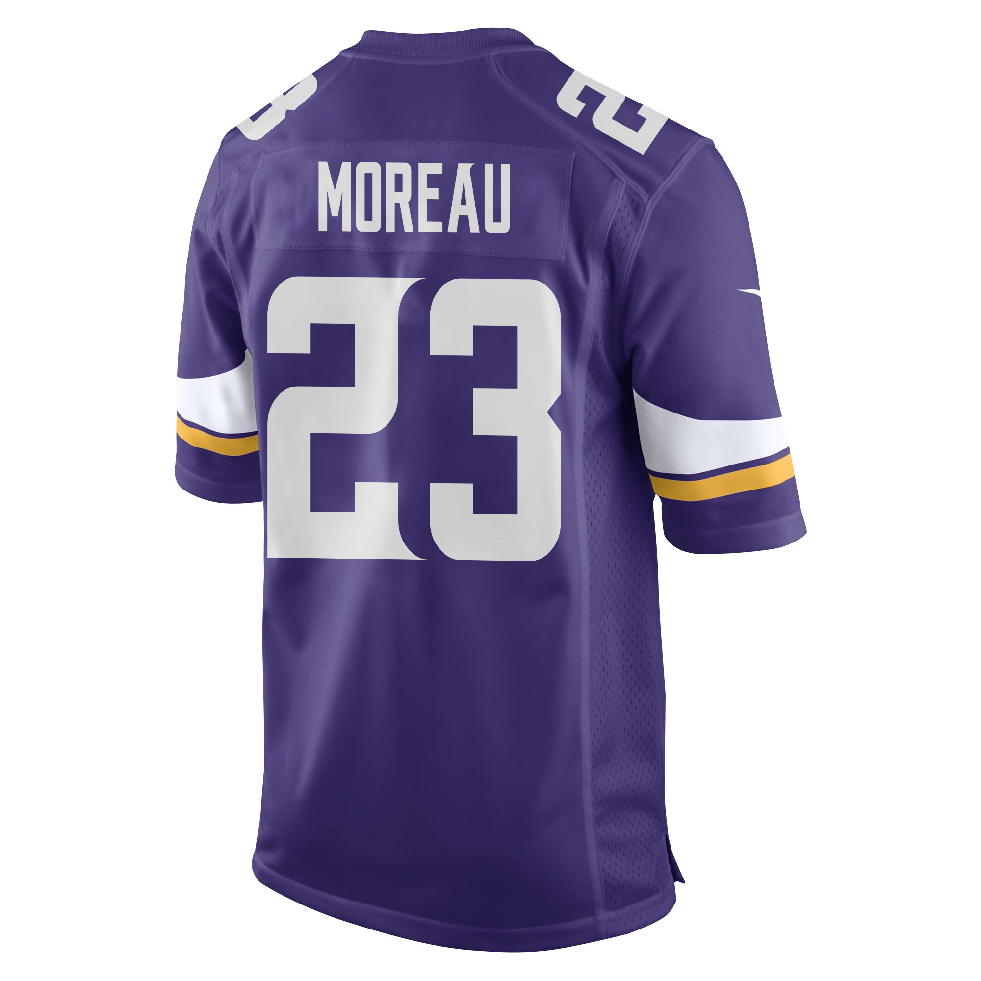 Alternative view of Fabian Moreau 23 Minnesota Vikings Super Bowl LIX New Orleans Patch Game Men Jersey - Purple JS2543 nicesnker