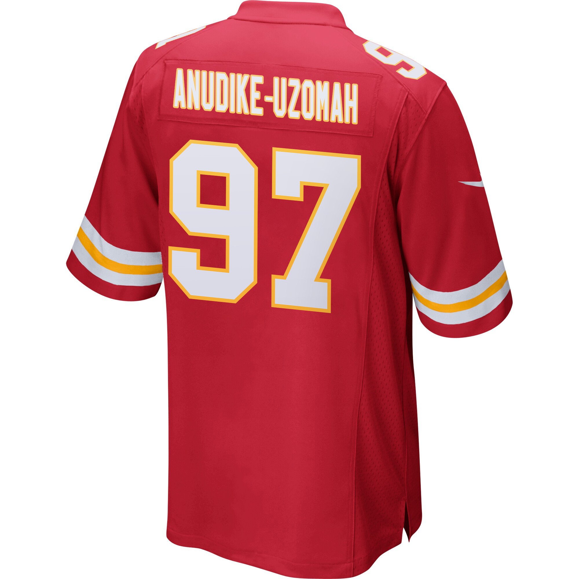 Alternative view of Felix Anudike-Uzomah 97 Kansas City Chiefs Super Bowl LIX Champions Patch 'New Orleans - Where Passion Ignites' EMBROIDERED Game Men Jersey - Red JS9381 nicesnker