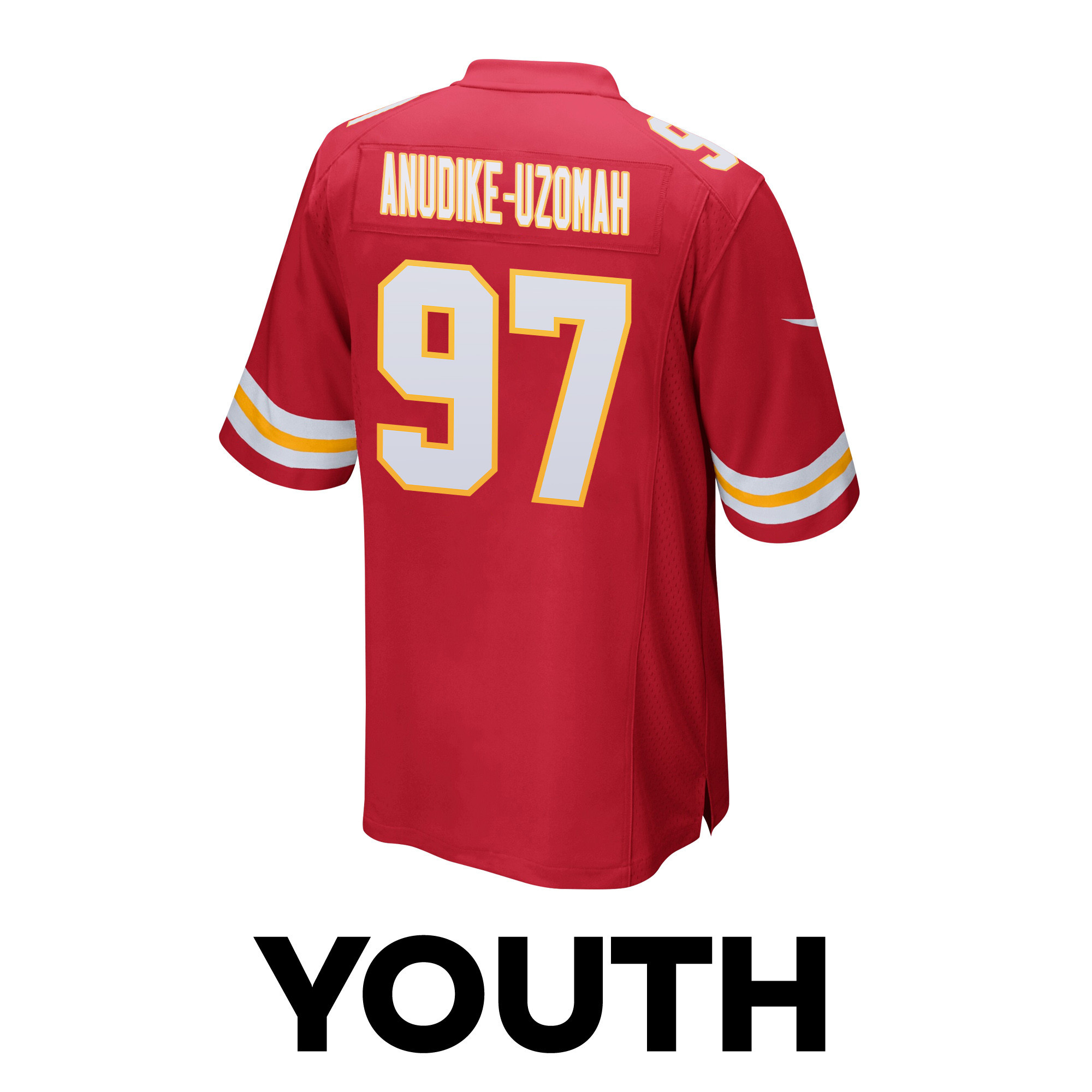 Felix Anudike-Uzomah 97 Kansas City Chiefs Super Bowl LVIII Champions 4 Stars Patch Game YOUTH Jersey - Red JS3971 nicesnker - Image 3