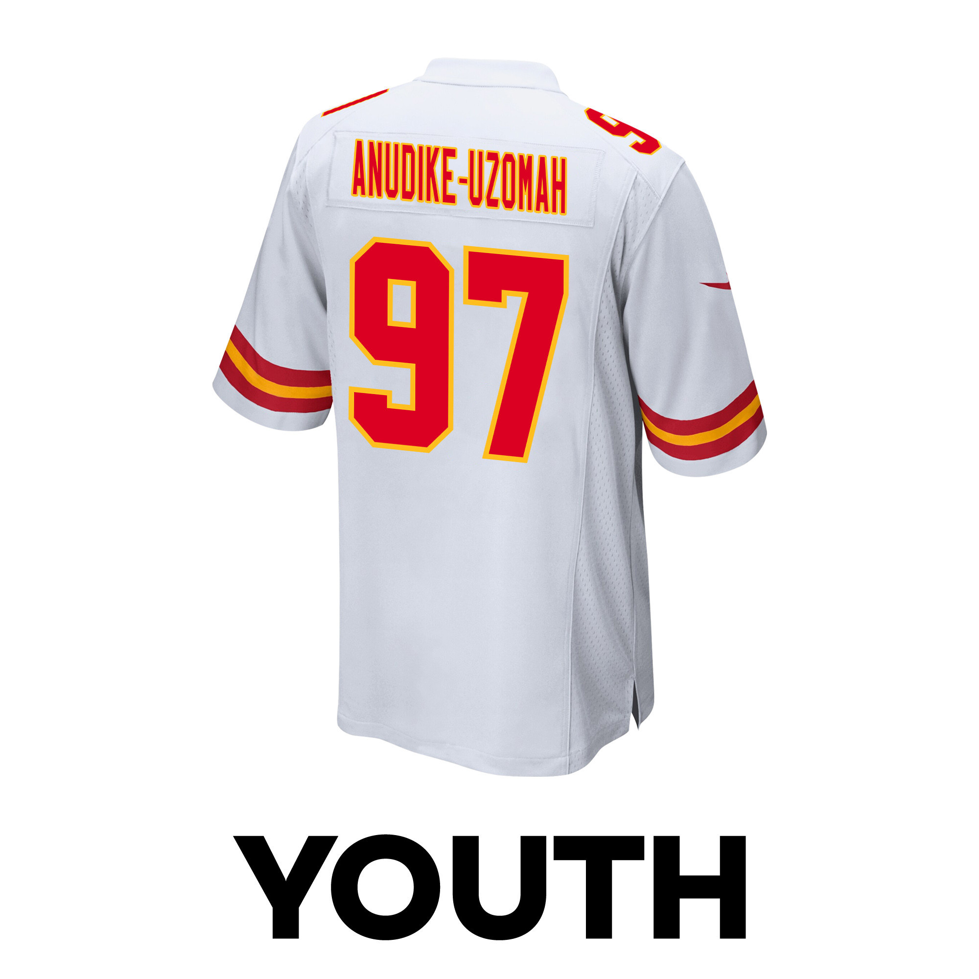 Felix Anudike-Uzomah 97 Kansas City Chiefs Super Bowl LVIII Champions 4 Stars Patch Game YOUTH Jersey - White JS2954 nicesnker - Image 3