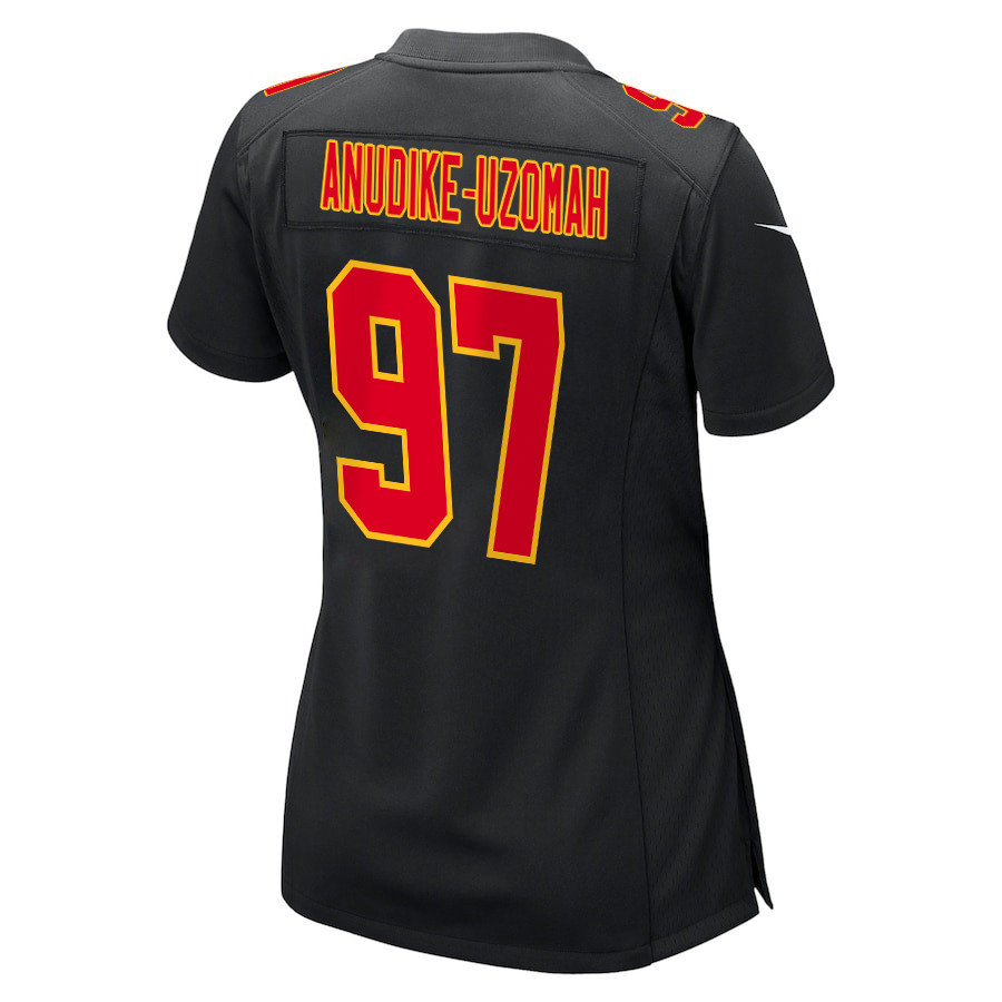 Felix Anudike-Uzomah 97 Kansas City Chiefs Super Bowl LVIII Champions 4X Fashion Game Women Jersey - Carbon Black JS4356 nicesnker - Image 3