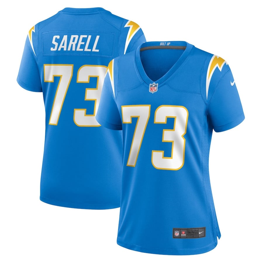 Foster Sarell 73 Los Angeles Chargers Women's Game Jersey - Powder Blue JS6412 nicesnker