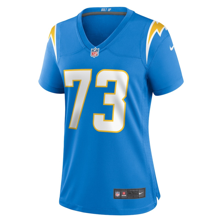 Alternative view of Foster Sarell 73 Los Angeles Chargers Women's Game Jersey - Powder Blue JS6412 nicesnker