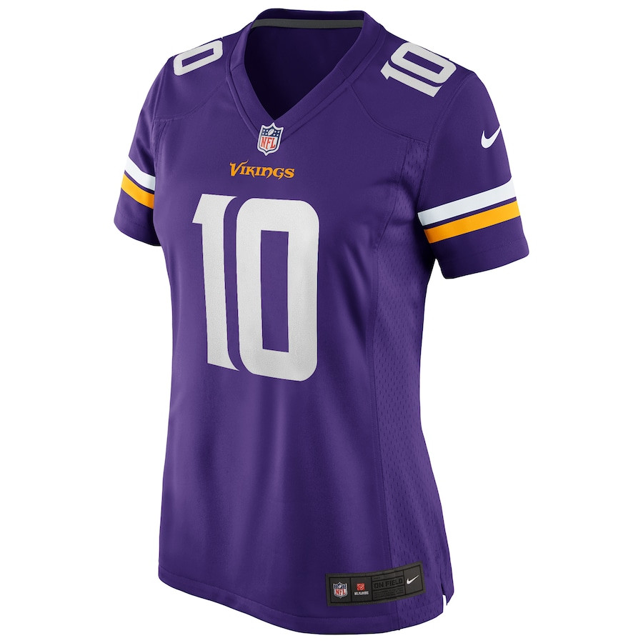 Alternative view of Fran Tarkenton 10 Minnesota Vikings Women Game Retired Jersey - Purple JS1398 nicesnker