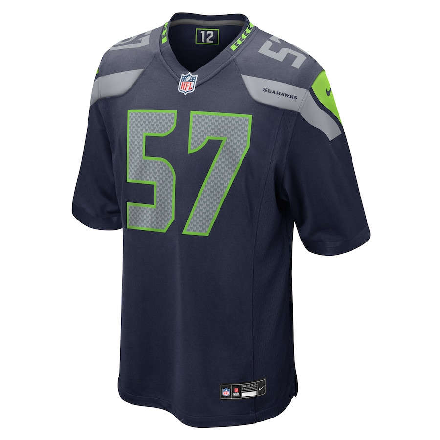 Alternative view of Frank Clark 57 Seattle Seahawks Game Men Jersey - College Navy JS6332 nicesnker