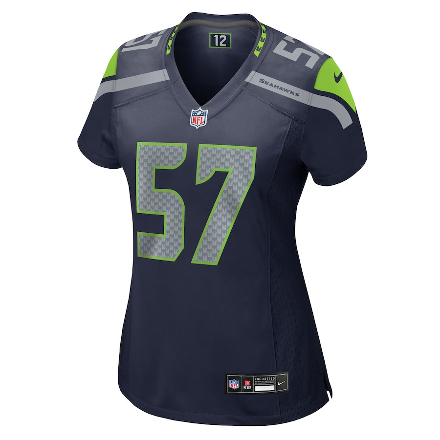 Alternative view of Frank Clark 57 Seattle Seahawks Game Women Jersey - College Navy JS1140 nicesnker