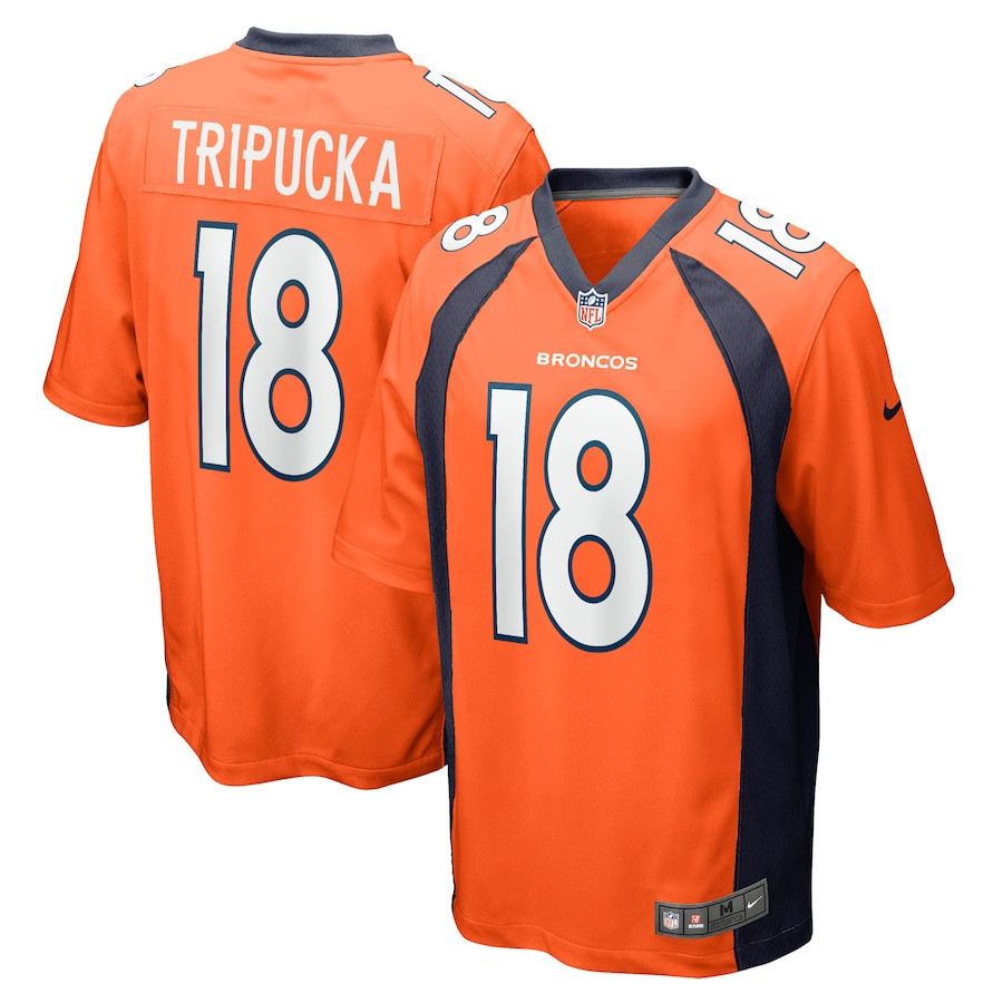 Frank Tripucka 18 Denver Broncos Men Retired Jersey - Orange JS9732 nicesnker