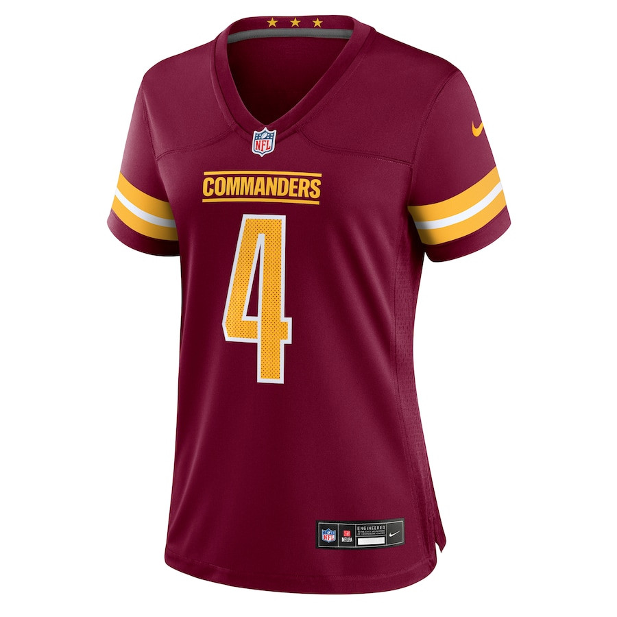 Alternative view of Frankie Luvu 4 Washington Commanders Women's Game Jersey - Burgundy JS6135 nicesnker