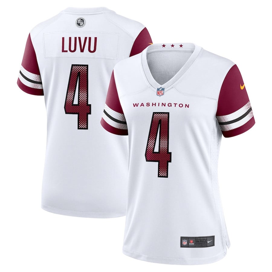 Frankie Luvu 4 Washington Commanders Women's Game Jersey - White JS9004 nicesnker