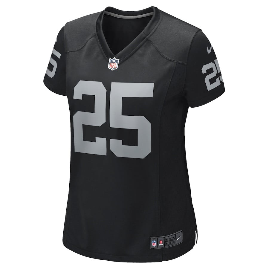 Alternative view of Fred Biletnikoff 25 Las Vegas Raiders Women Game Retired Jersey - Black JS8320 nicesnker