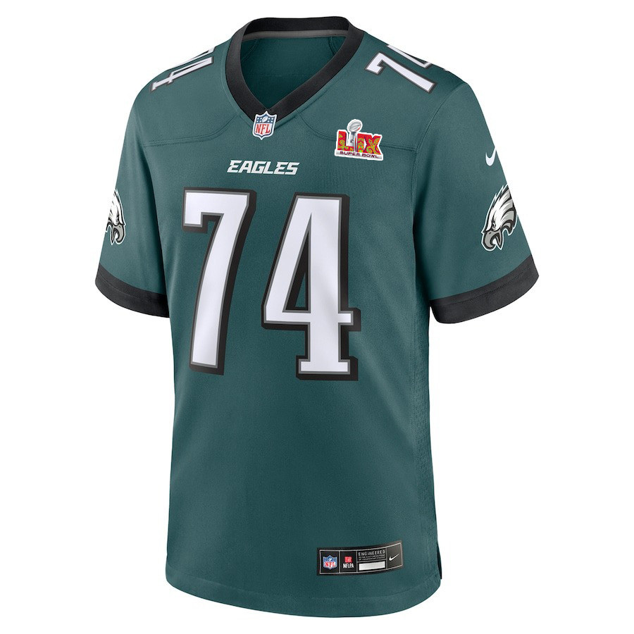 Alternative view of Fred Johnson #74 Philadelphia Eagles Super Bowl LIX YOUTH Jersey - Midnight Green JS9384 nicesnker