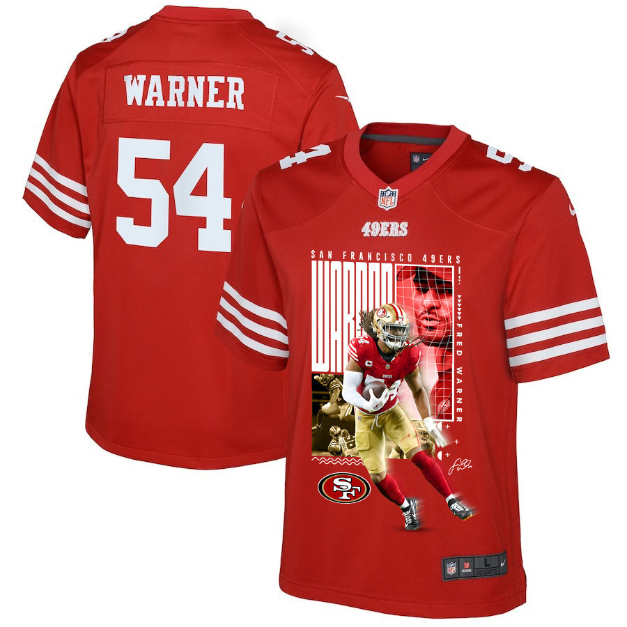 Fred Warner 54 San Francisco 49ers All-Pro Fred Game YOUTH Jersey - Scarlet JS4748 nicesnker