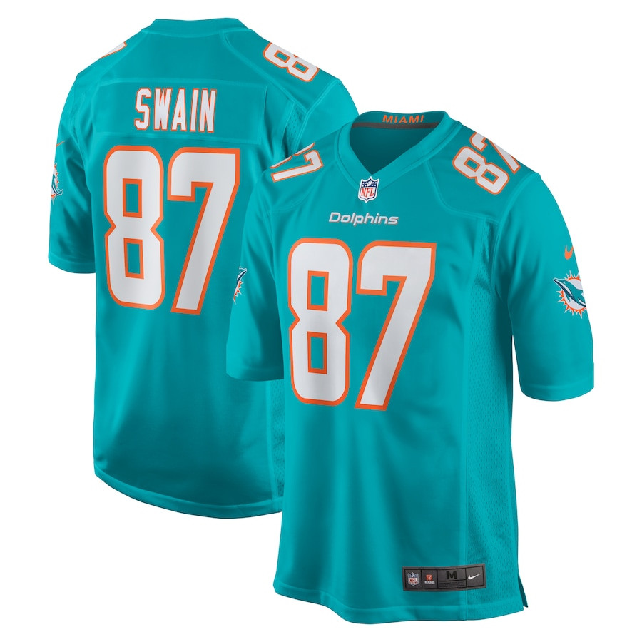 Freddie Swain 87 Miami Dolphins Game Men Jersey - Aqua JS7986 nicesnker