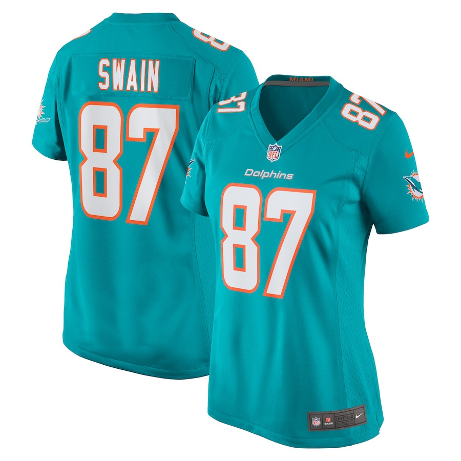 Freddie Swain 87 Miami Dolphins Women Game Jersey - Aqua JS4929 nicesnker
