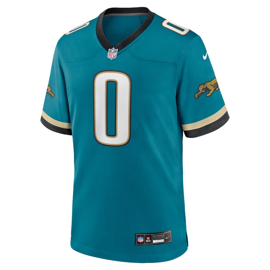 Alternative view of Gabe Davis 0 Jacksonville Jaguars Prowler Throwback Player Game Men Jersey - Teal JS3035 nicesnker