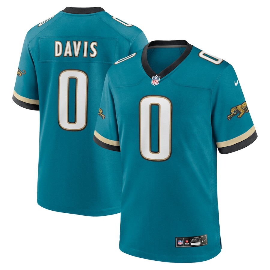Gabe Davis 0 Jacksonville Jaguars Prowler Throwback Player Game Men Jersey - Teal JS3035 nicesnker