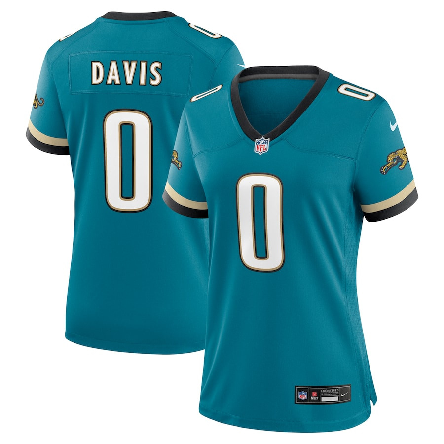 Gabe Davis 0 Jacksonville Jaguars Women's Prowler Throwback Game Jersey - Teal JS5165 nicesnker