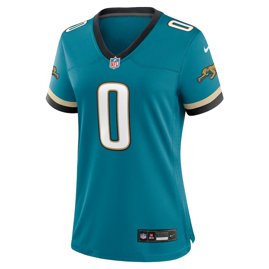 Alternative view of Gabe Davis 0 Jacksonville Jaguars Women's Prowler Throwback Game Jersey - Teal JS5165 nicesnker