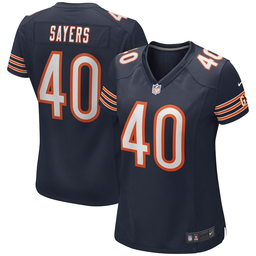 Gale Sayers 40 Chicago Bears Women Game Retired Jersey - Navy JS9265 nicesnker