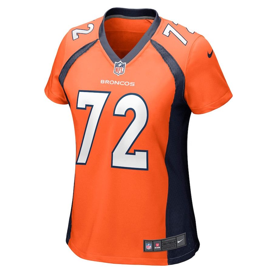 Alternative view of Garett Bolles 72 Denver Broncos Women Game Jersey - Orange JS5377 nicesnker