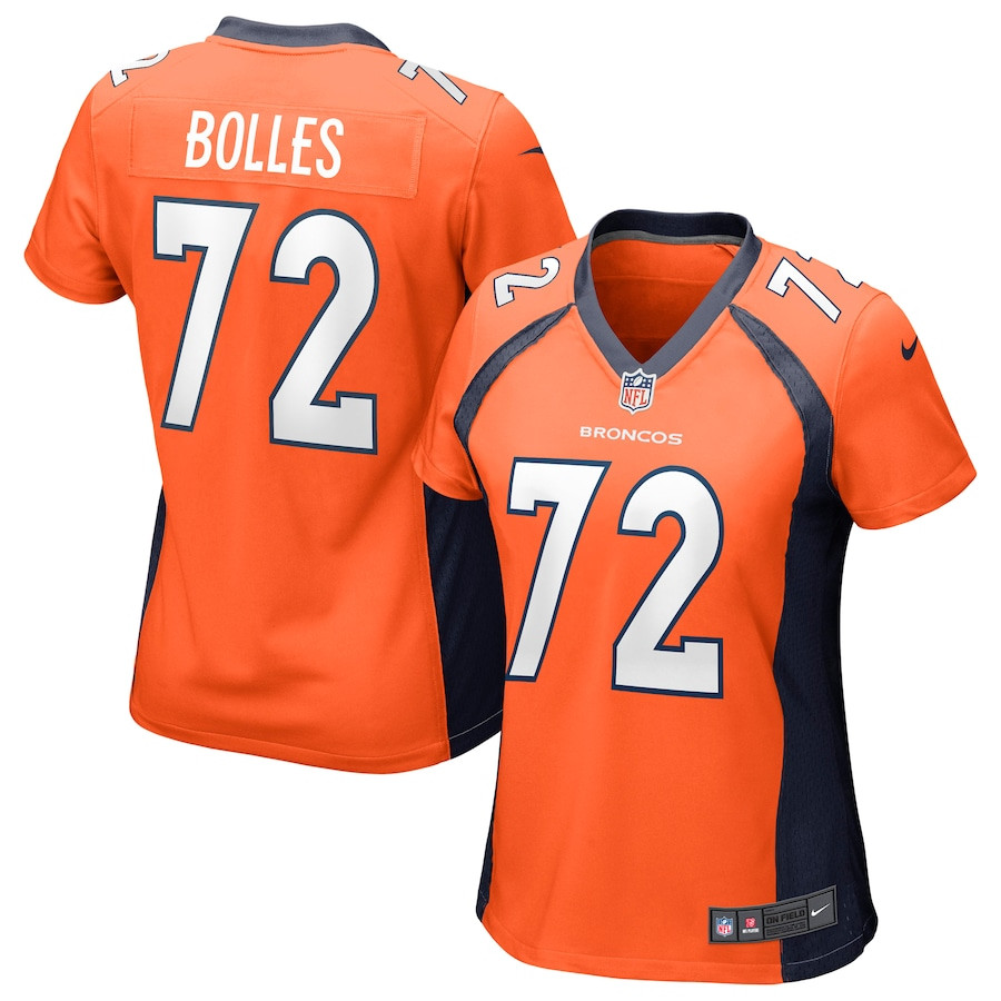 Garett Bolles 72 Denver Broncos Women Game Jersey - Orange JS5377 nicesnker
