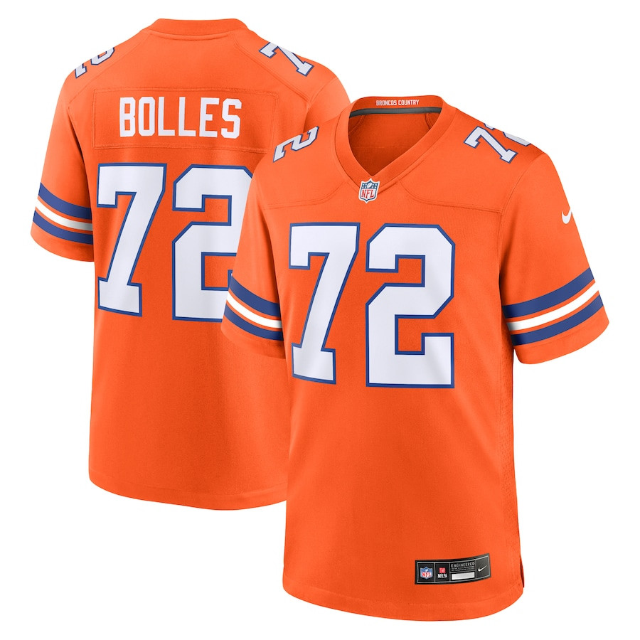 Garrett Bolles 72 Denver Broncos Mile High Collection 1977 Throwback Player Game Men Jersey - Orange JS7543 nicesnker