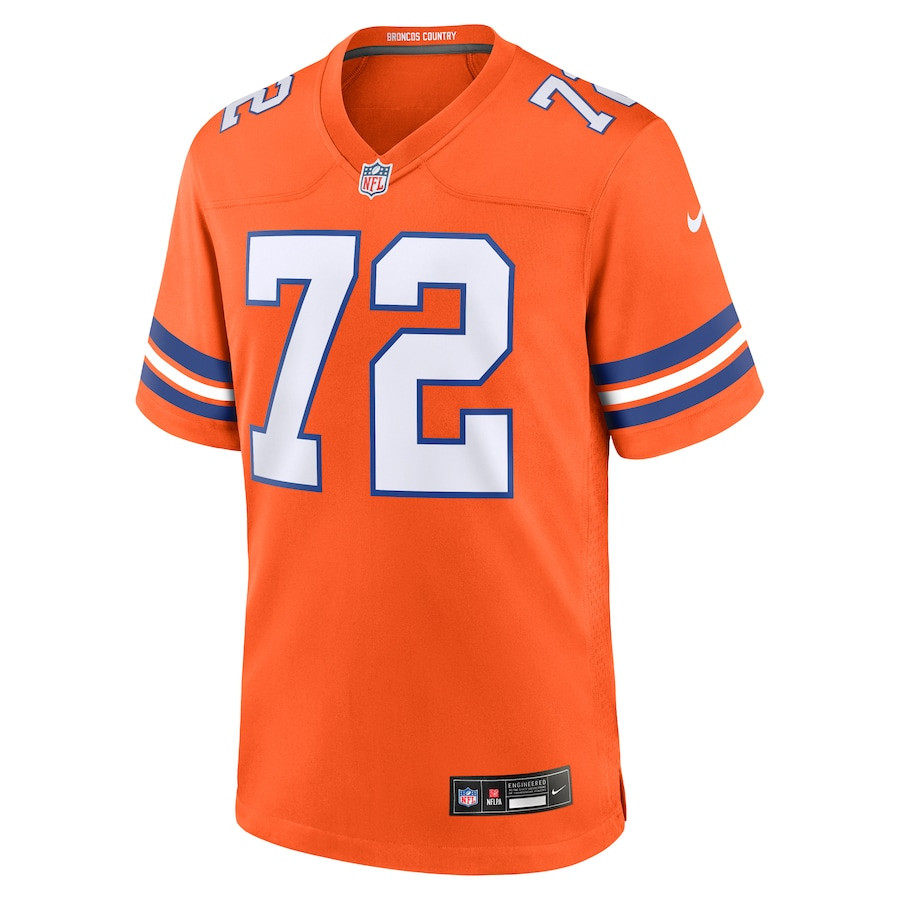 Alternative view of Garrett Bolles 72 Denver Broncos Mile High Collection 1977 Throwback Player Game Men Jersey - Orange JS7543 nicesnker