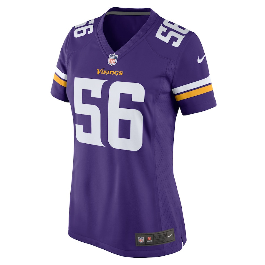 Alternative view of Garrett Bradbury 56 Minnesota Vikings Women Game Jersey - Purple JS2224 nicesnker