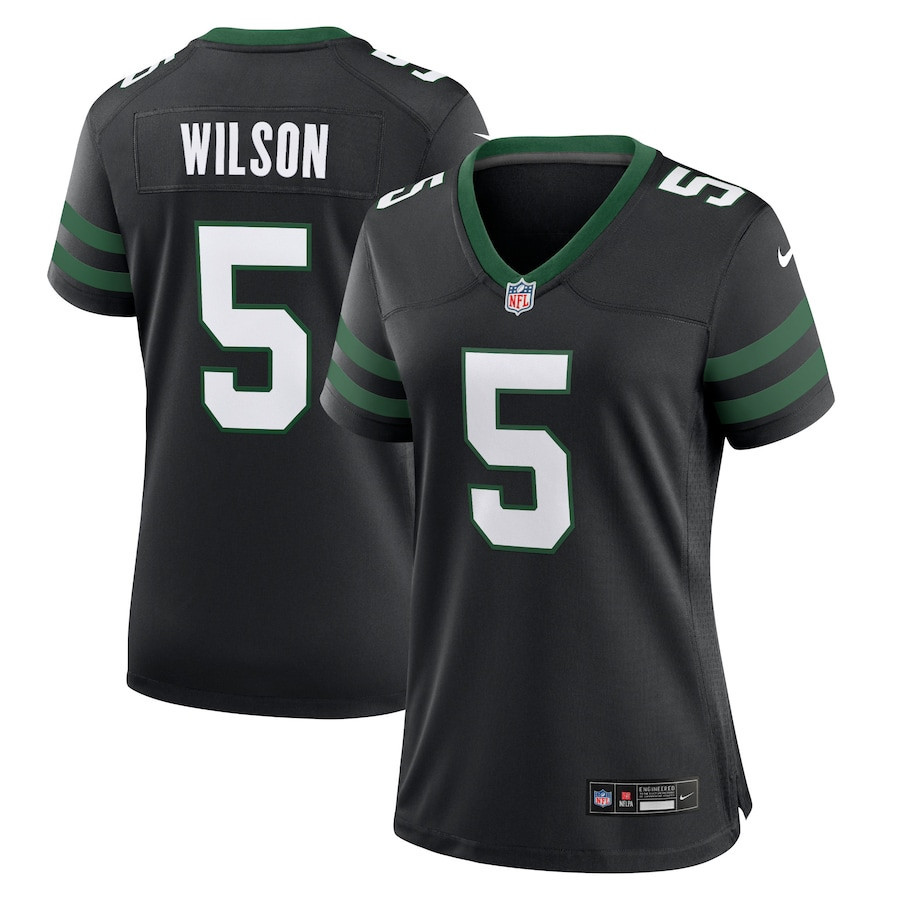 Garrett Wilson 5 New York Jets Alternate Game Jersey - Women, Black JS2249 nicesnker