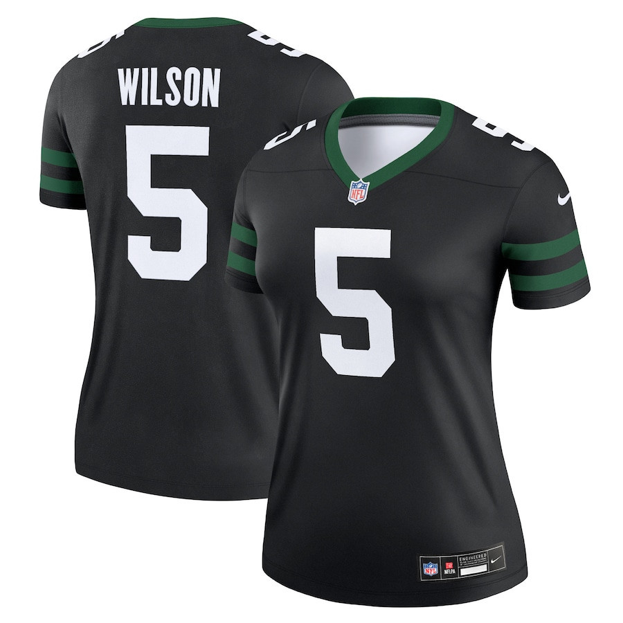 Garrett Wilson 5 New York Jets Alternate Legend Jersey, Women Legacy Black JS7706 nicesnker